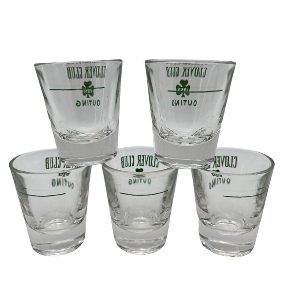 Vintage 1953 Shot Glasses Clover Club Bar Set of 5 - Picture 4 of 11